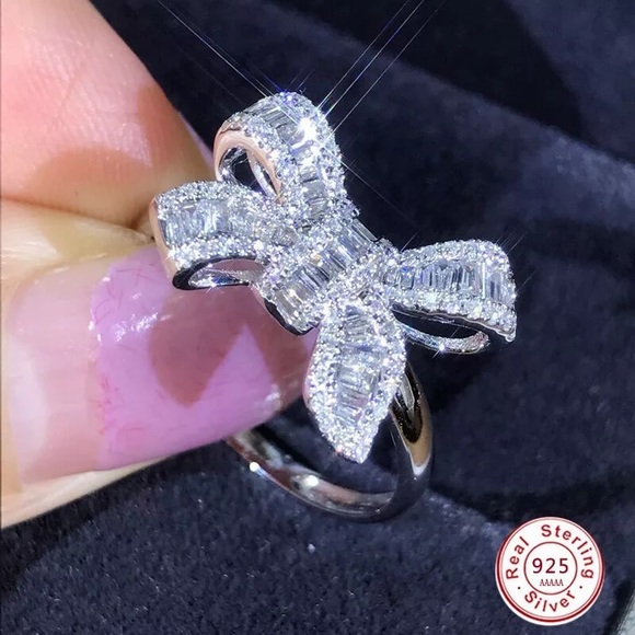 Jewelry - $35💐Bowknot Ring 925 Sterling silver with 5A CZs